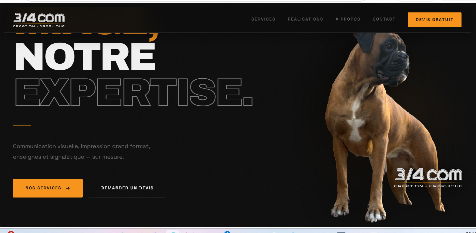 Trois-Quart — site créé par WebBizz